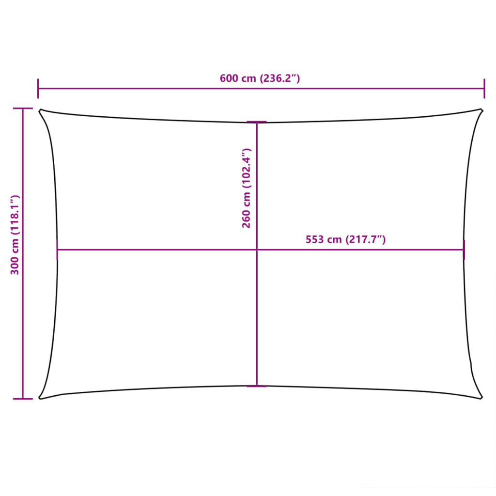 vidaXL Parasole a Vela Oxford Rettangolare 3x6 m Crema - Image 9 of 9