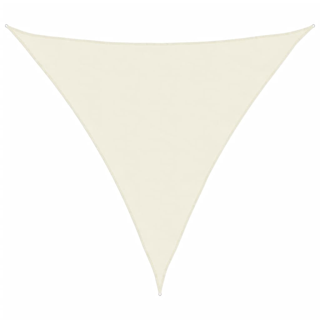 vidaXL Triangular Oxford Fabric Sun Shade Sail 6x6x6 m Cream - Image 2 of 9