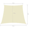 vidaXL Trapezoidal Sail Shade in PU Coated Oxford Fabric 2/4x3 m Cream - Image 4 of 4
