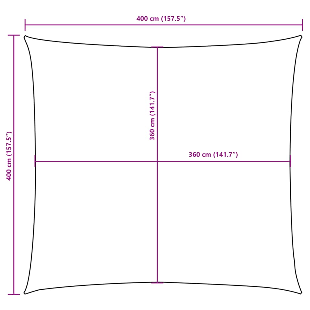 vidaXL Square Sun Shade Sail Oxford Fabric 4x4 m White - Image 9 of 9
