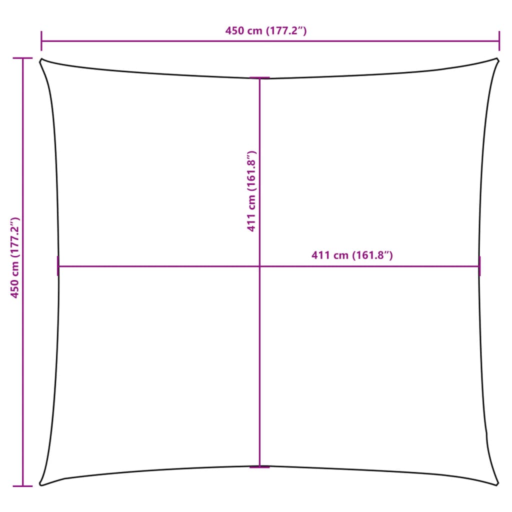 vidaXL Square Oxford Fabric Shade Sail 4.5x4.5 m White - Image 18 of 18