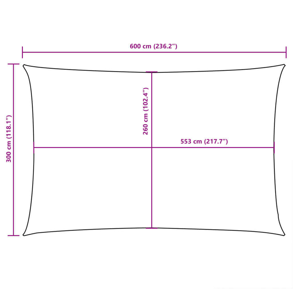 Parasole a Vela Tessuto Oxford Rettangolare 3×6 m Bianco - Image 22 of 35
