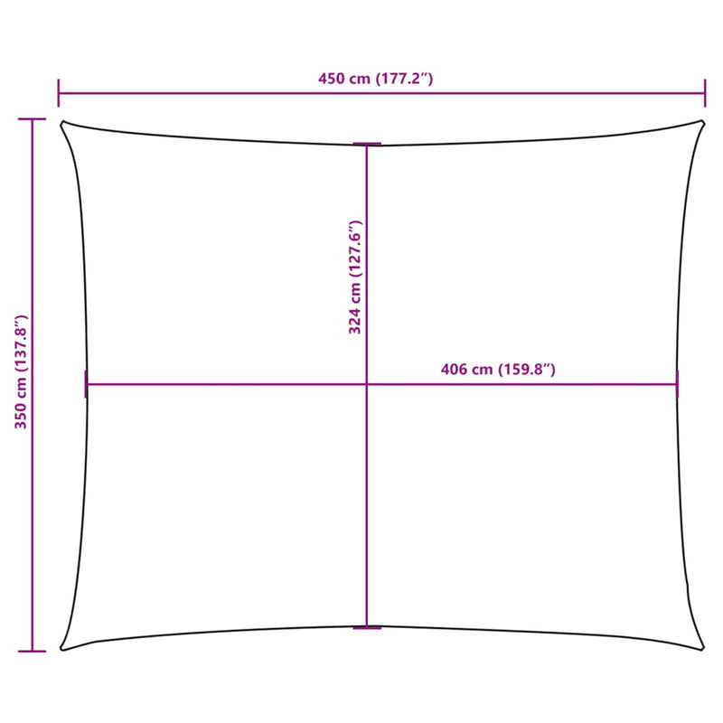 Parasole a Vela Tessuto Oxford 3,5×4,5 m Bianco - Image 16 of 18