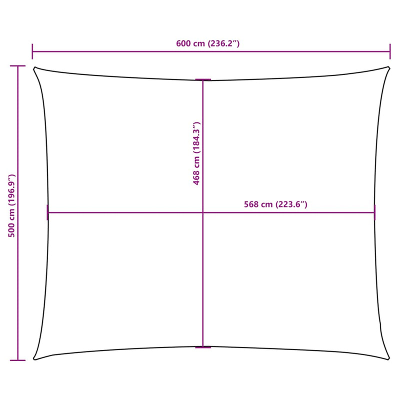 Parasole a Vela Oxford Rettangolare 2,5×5 m Bianco - Image 31 of 72