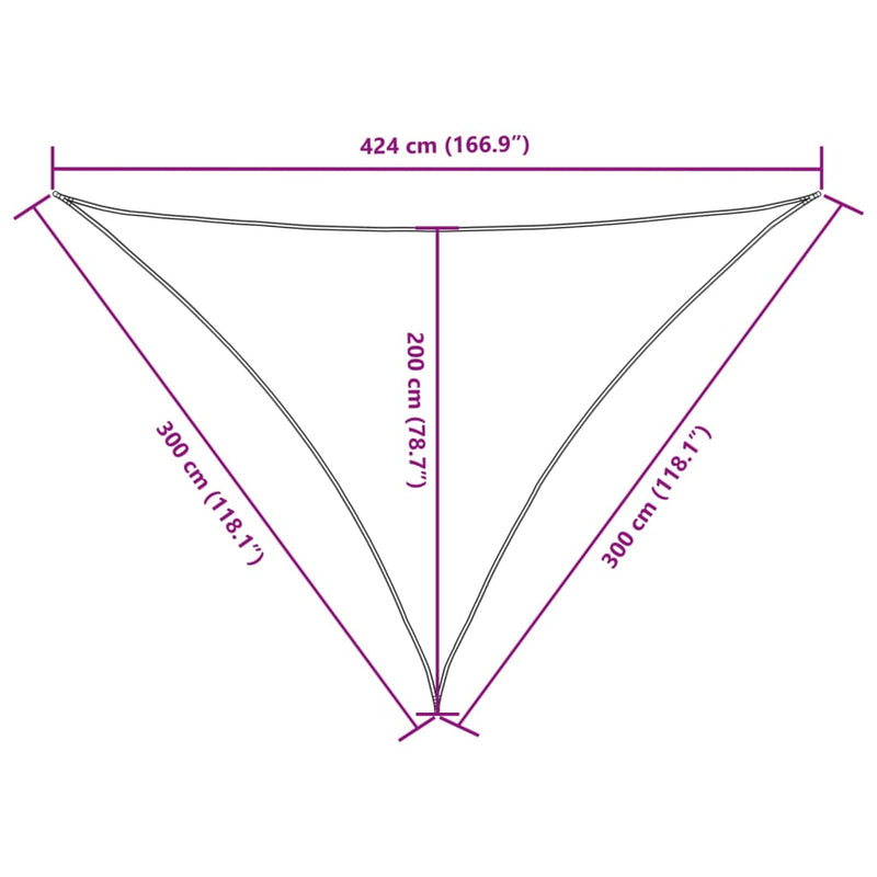 Parasole a Vela Oxford Triangolare 3×3×4,24 m Bianco - Image 24 of 37