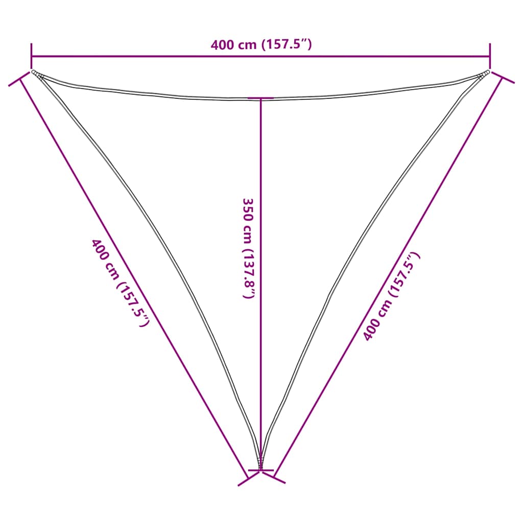 Parasole a Vela Triangolare 4×4×4 m in Tessuto PU Oxford, Bianco - Image 20 of 28