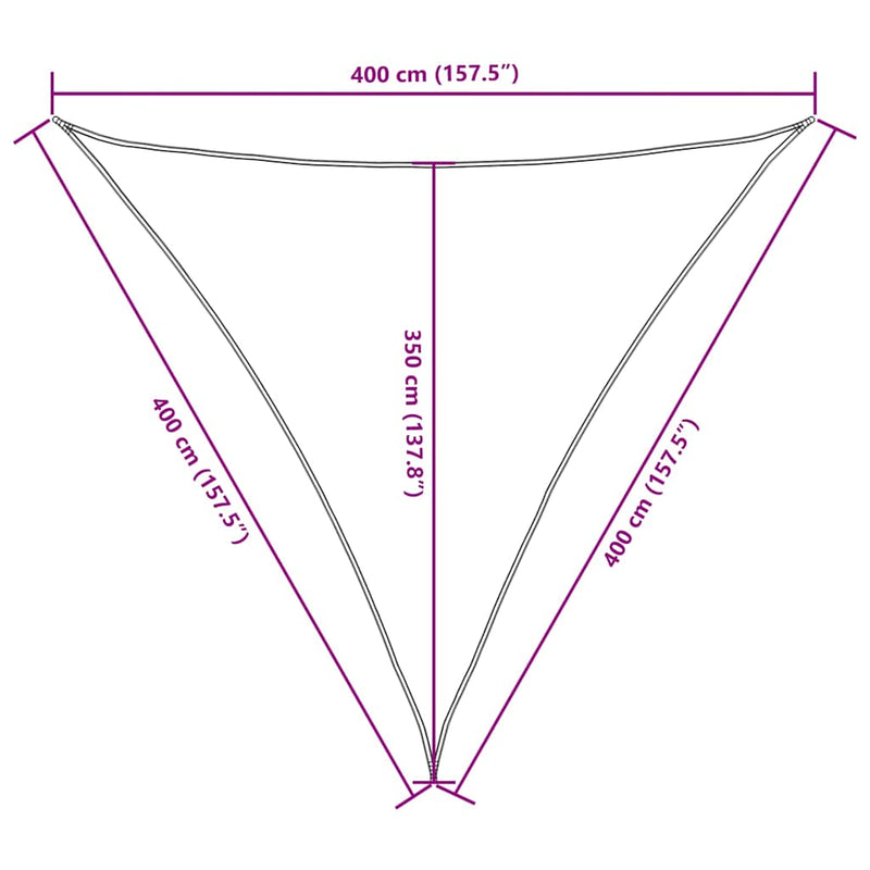 Parasole a Vela Triangolare 4×4×4 m in Tessuto PU Oxford, Bianco - Image 20 of 28