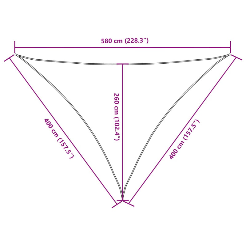 Parasole a Vela Tessuto Oxford Triangolare 4×4×5,8m Bianco - Image 24 of 40
