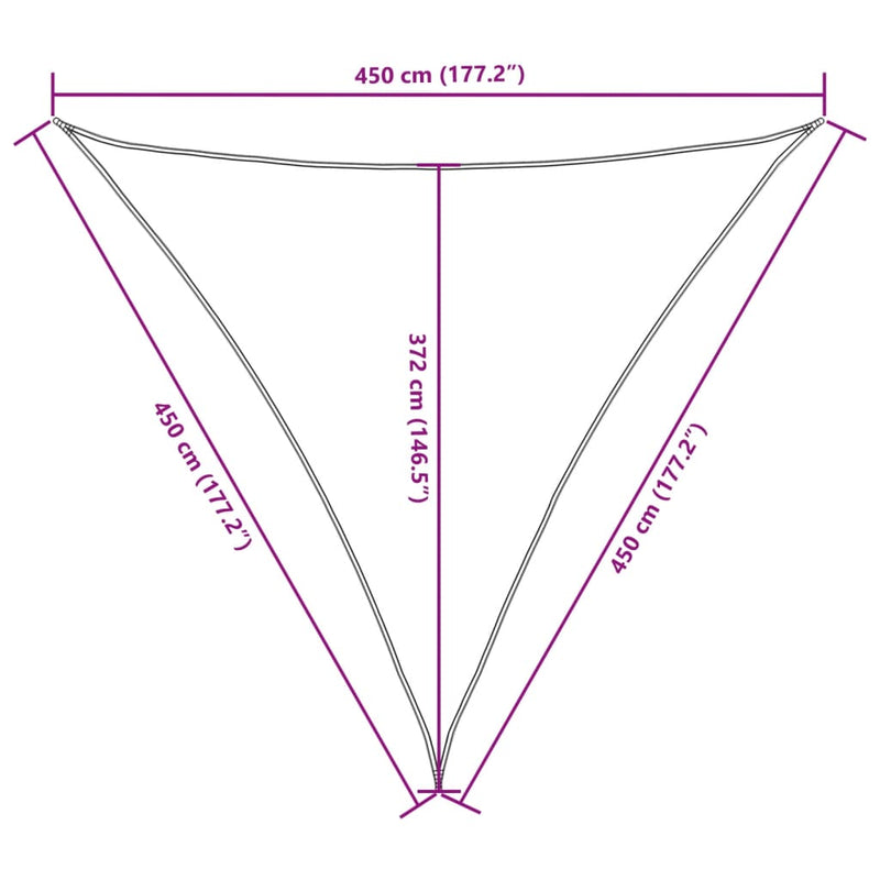 vidaXL Toldo vela triangular de tejido Oxford 5x5x5 m Blanco - Image 63 of 63
