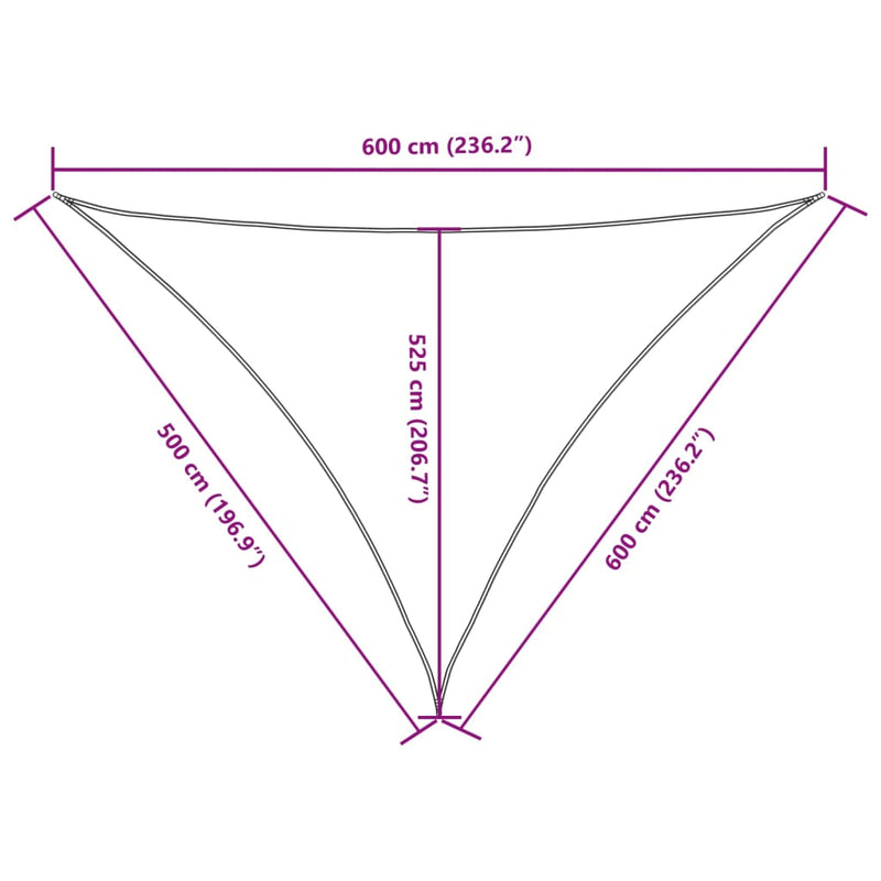 Parasole a Vela Oxford Triangolare 5×6×6 m Bianco - Image 34 of 76