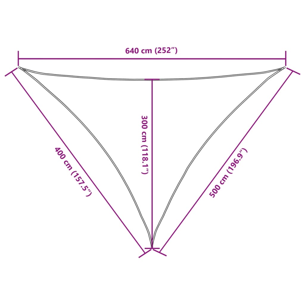 vidaXL Oxford Triangular Shade Sail, 4x5x5 m, White - Image 18 of 18