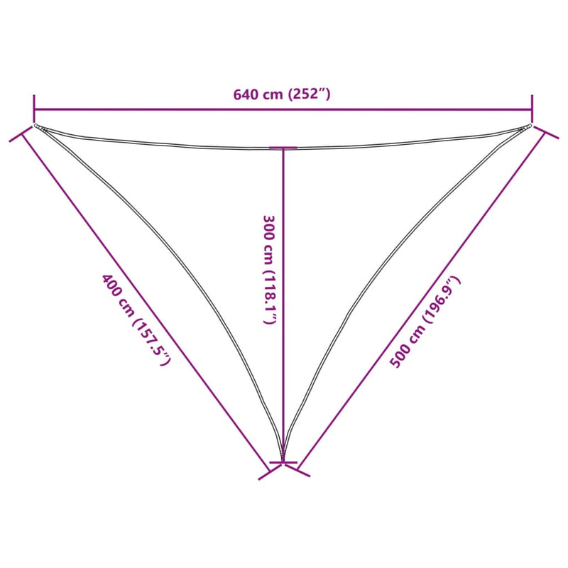 vidaXL Oxford Triangular Shade Sail, 4x5x5 m, White - Image 18 of 18