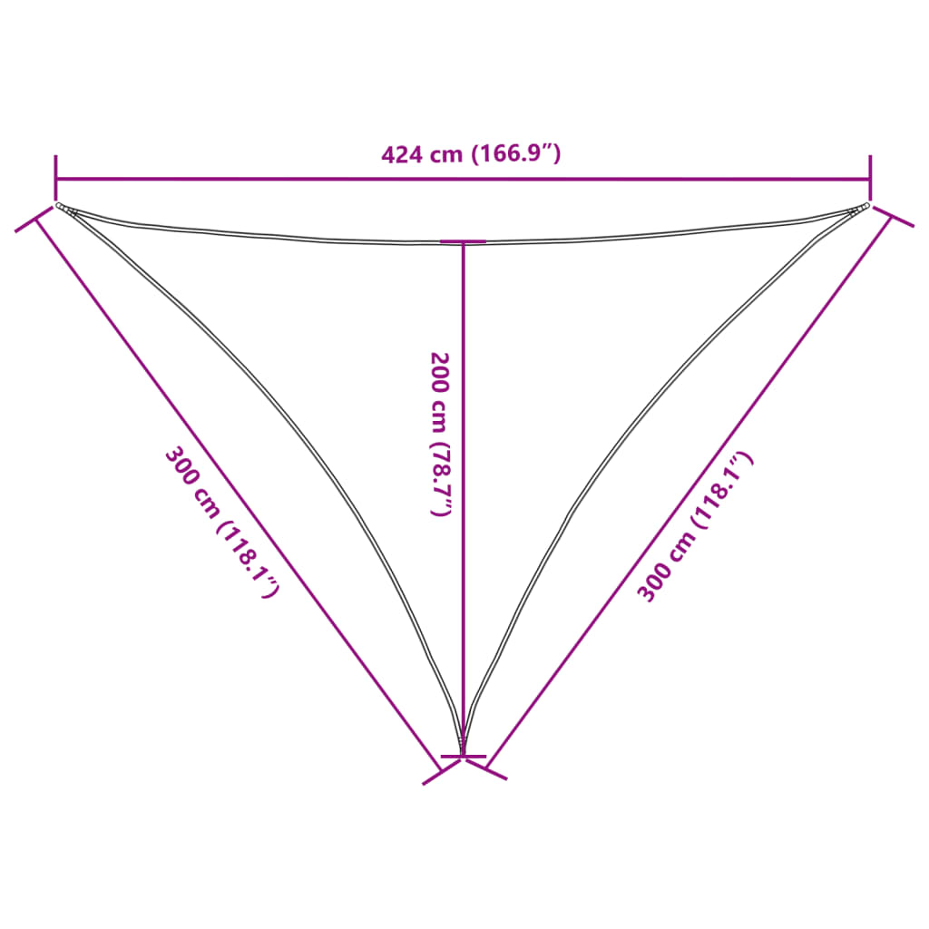 vidaXL Toldo de vela triangular de tejido Oxford 3 x 3 x 4,24 m Terracota - Image 9 of 9