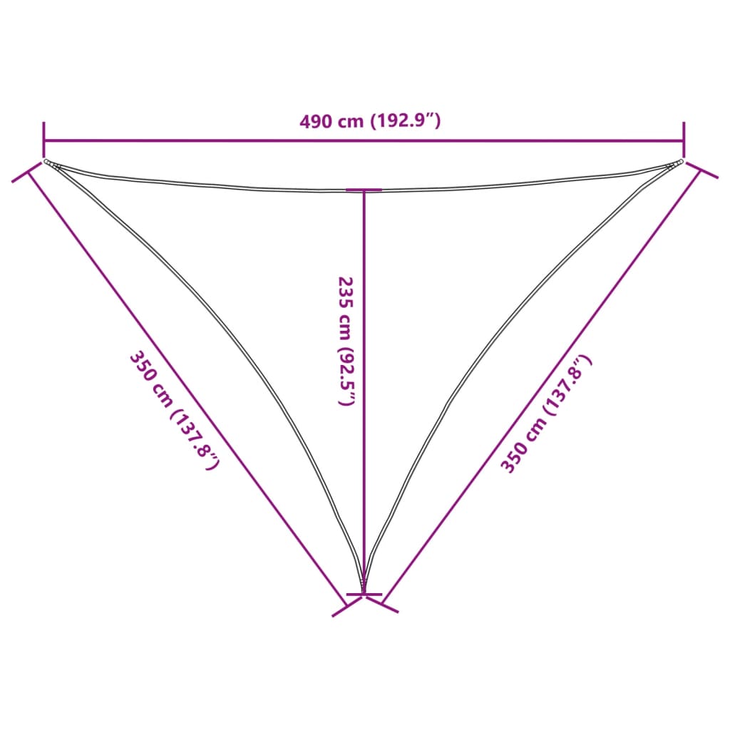 vidaXL Triangular Shade Sail, Oxford Fabric, 3.5x3.5x4.9 m, Terracotta - Image 18 of 18