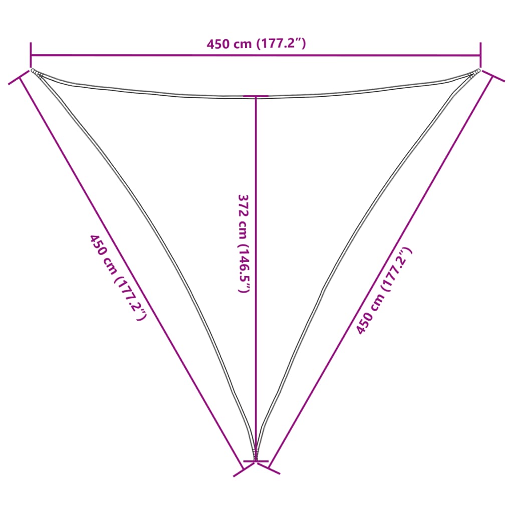 vidaXL Triangular Shade Sail, Oxford Fabric, 3.5x3.5x4.9 m, Terracotta - Image 17 of 18