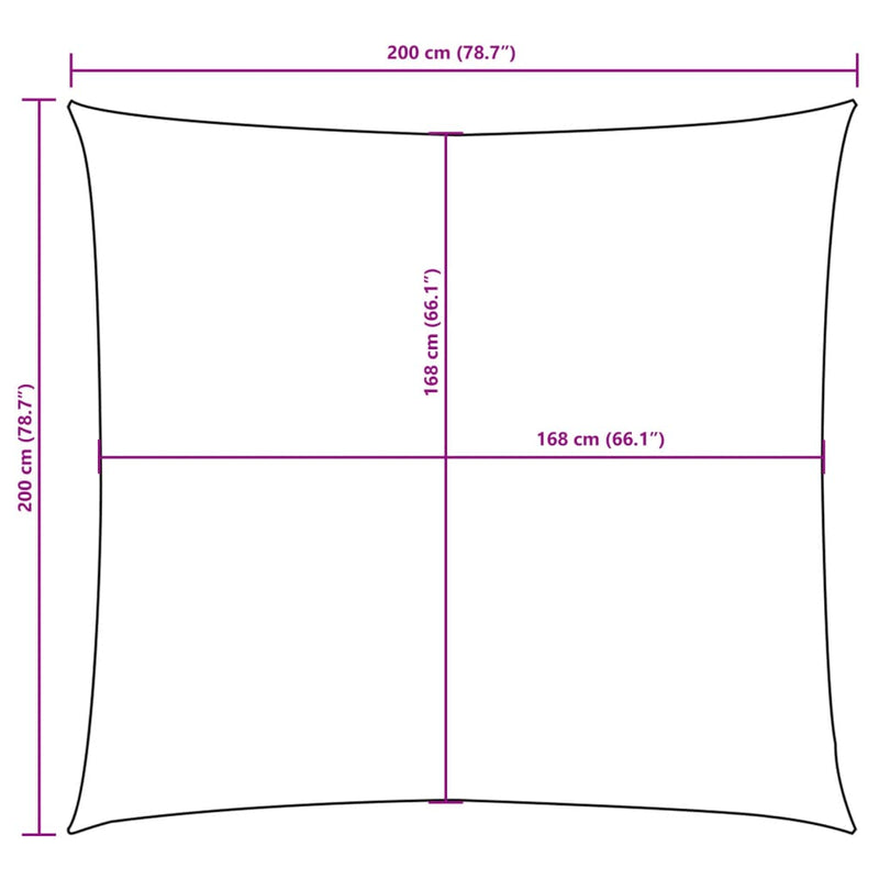vidaXL Square Oxford Fabric Sun Shade Sail 2x2 m Taupe - Image 33 of 36