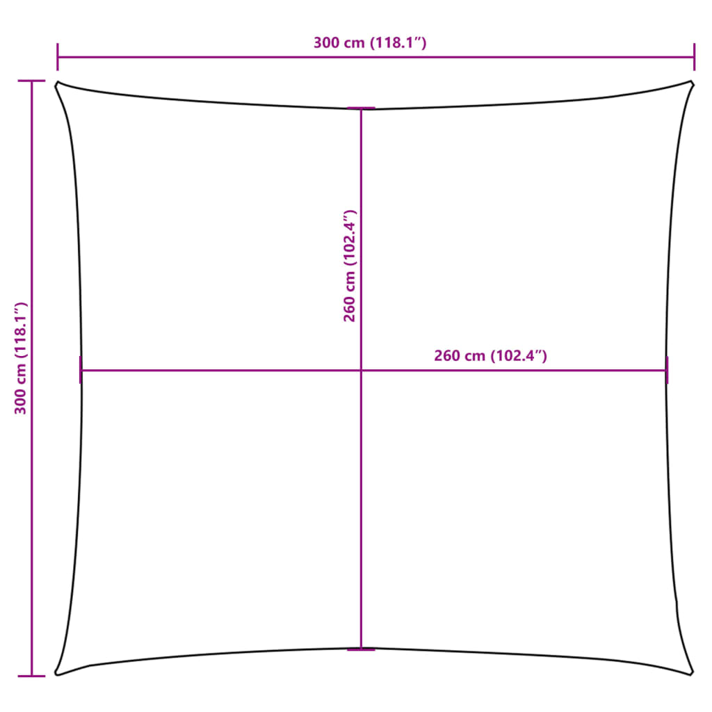 vidaXL Square Sail Shade, PU Coated Oxford Fabric, 3x3m, Taupe - Image 9 of 9