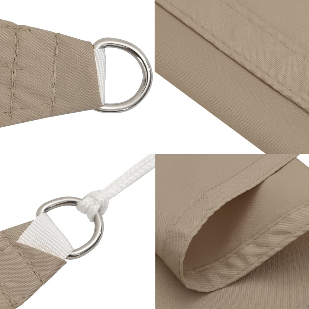 vidaXL Square Sun Shade Sail, PU Coated Oxford Fabric, 3.6x3.6 m, Taupe - Image 9 of 18