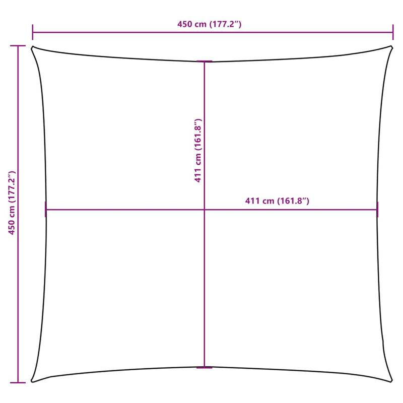 vidaXL Toldo vela cuadrado de tela Oxford 4,5x4,5 m Topo - Image 9 of 9