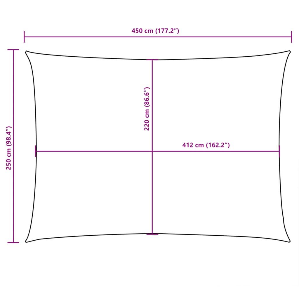 Parasole a Vela Oxford Rettangolare Tessuto PU 2,5×4,5 m Talpa - Image 23 of 36
