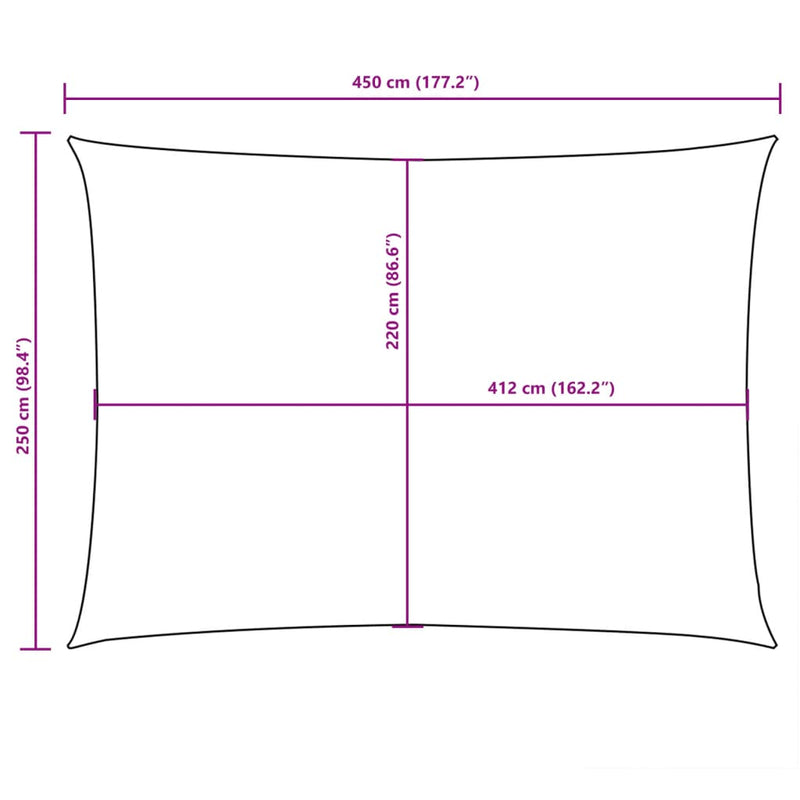 Parasole a Vela Oxford Rettangolare Tessuto PU 2,5×4,5 m Talpa - Image 23 of 36
