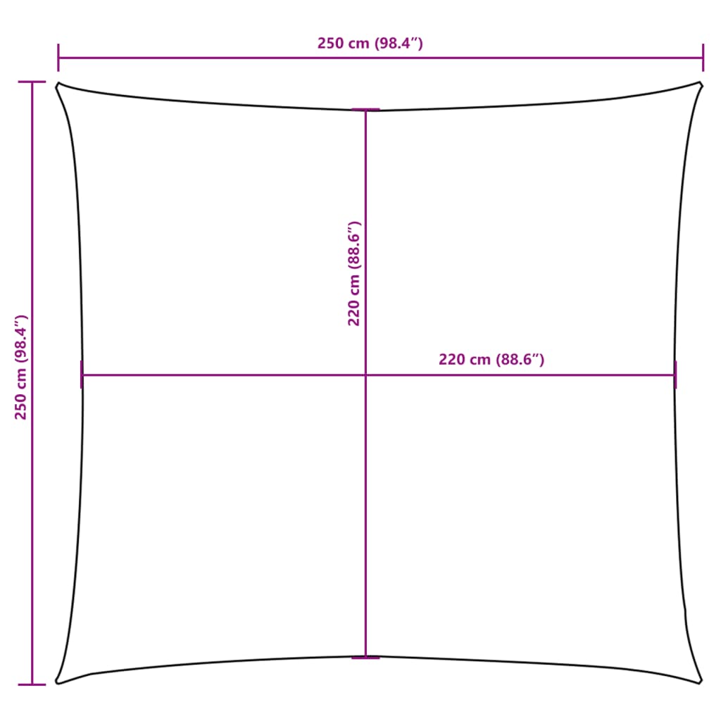 vidaXL Square Sun Shade Sail, PU Coated Oxford Fabric, 2.5 x 2.5 m, Dark Green - Image 9 of 9