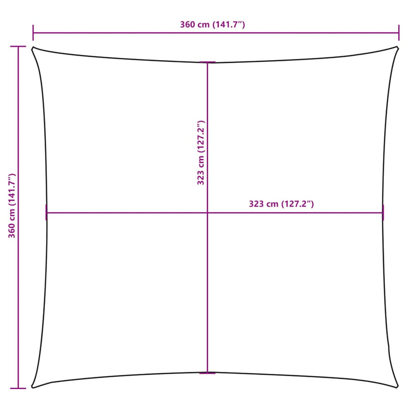vidaXL Oxford Fabric Square Parasol, 3.6x3.6 m, Dark Green - Image 9 of 9
