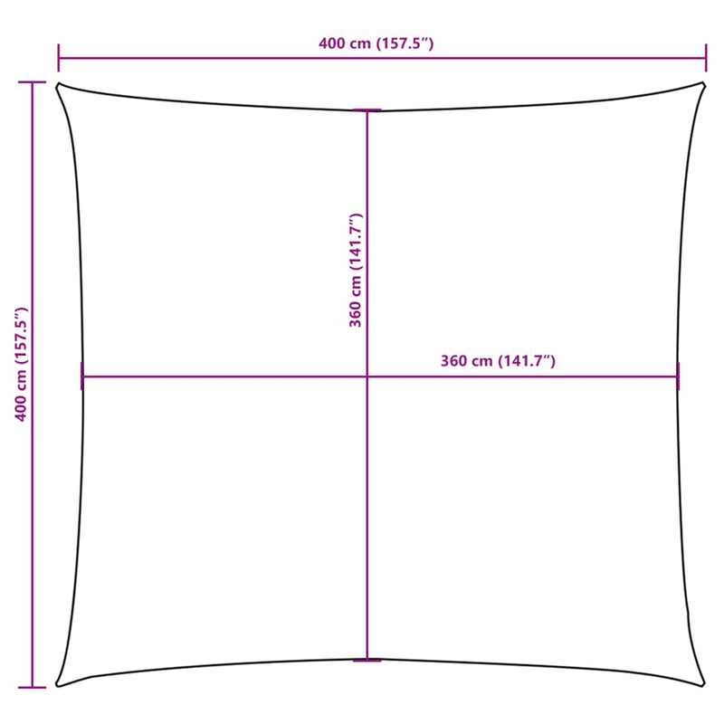 vidaXL Square Sun Shade Sail, Oxford Fabric, 4x4 m, Dark Green - Image 9 of 10