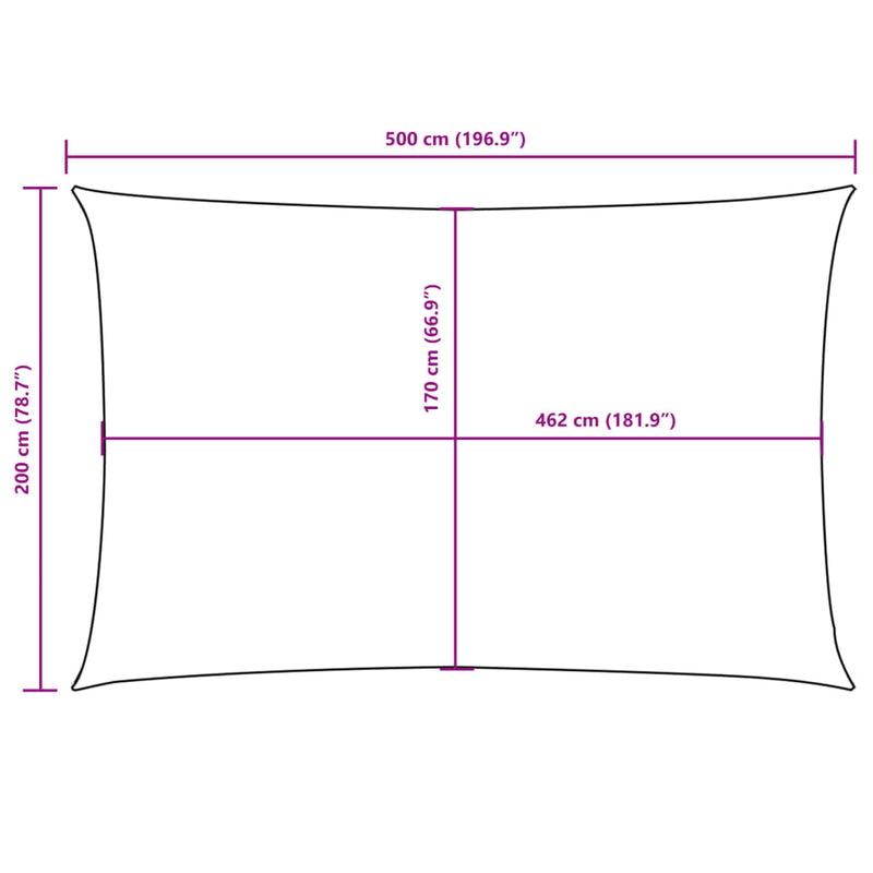Parasole a Vela Oxford Rettangolare 2×5 m Verde Scuro - Image 25 of 36