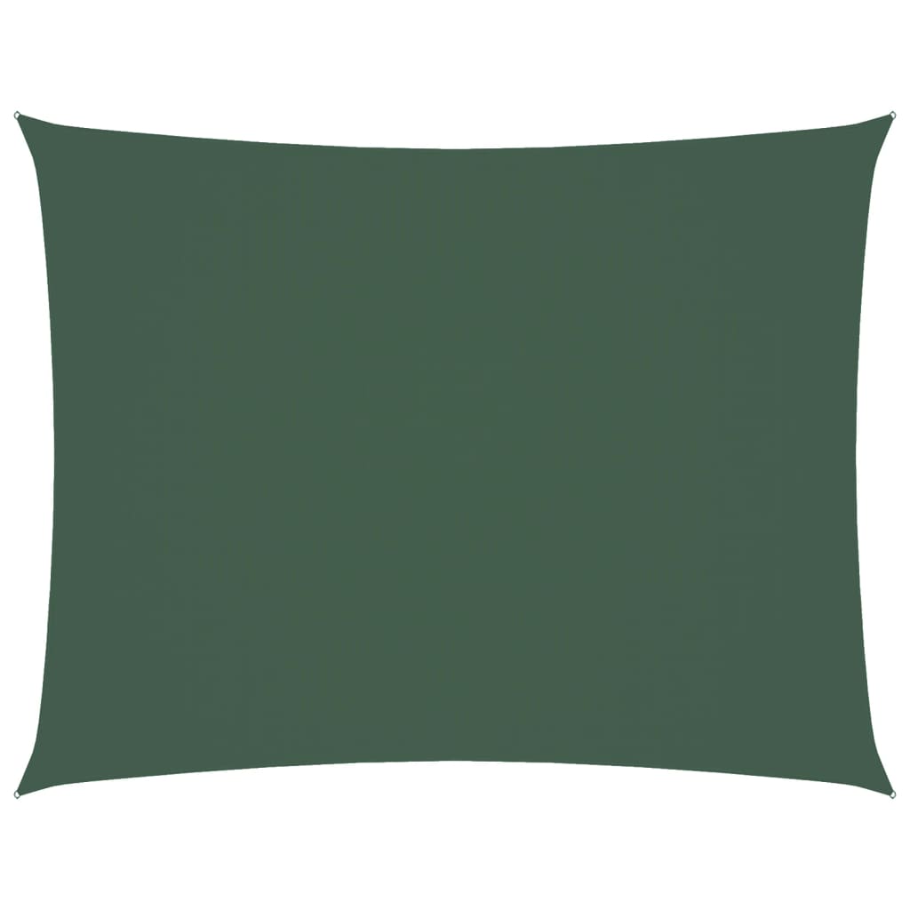 vidaXL Parasole a Vela Rettangolare Tessuto Oxford 2 x 4,5 m Verde Scuro - Image 12 of 81