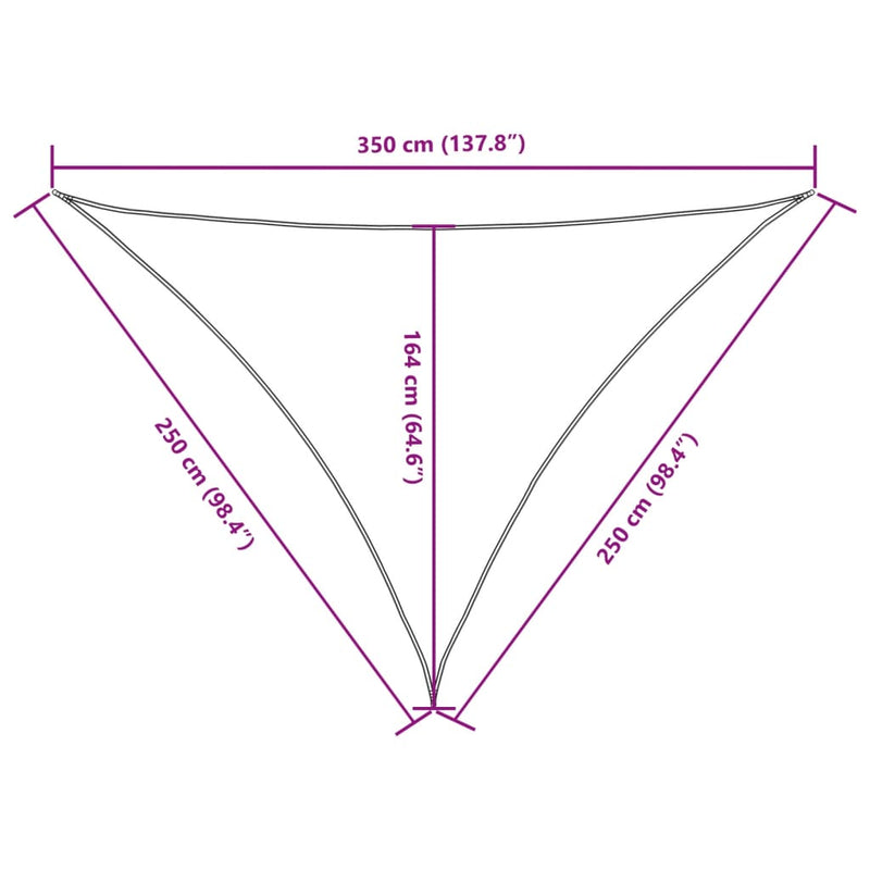 Parasole a Vela in Tessuto Oxford Triangolare 2,5×2,5×3,5 m Verde Scuro - Image 12 of 13