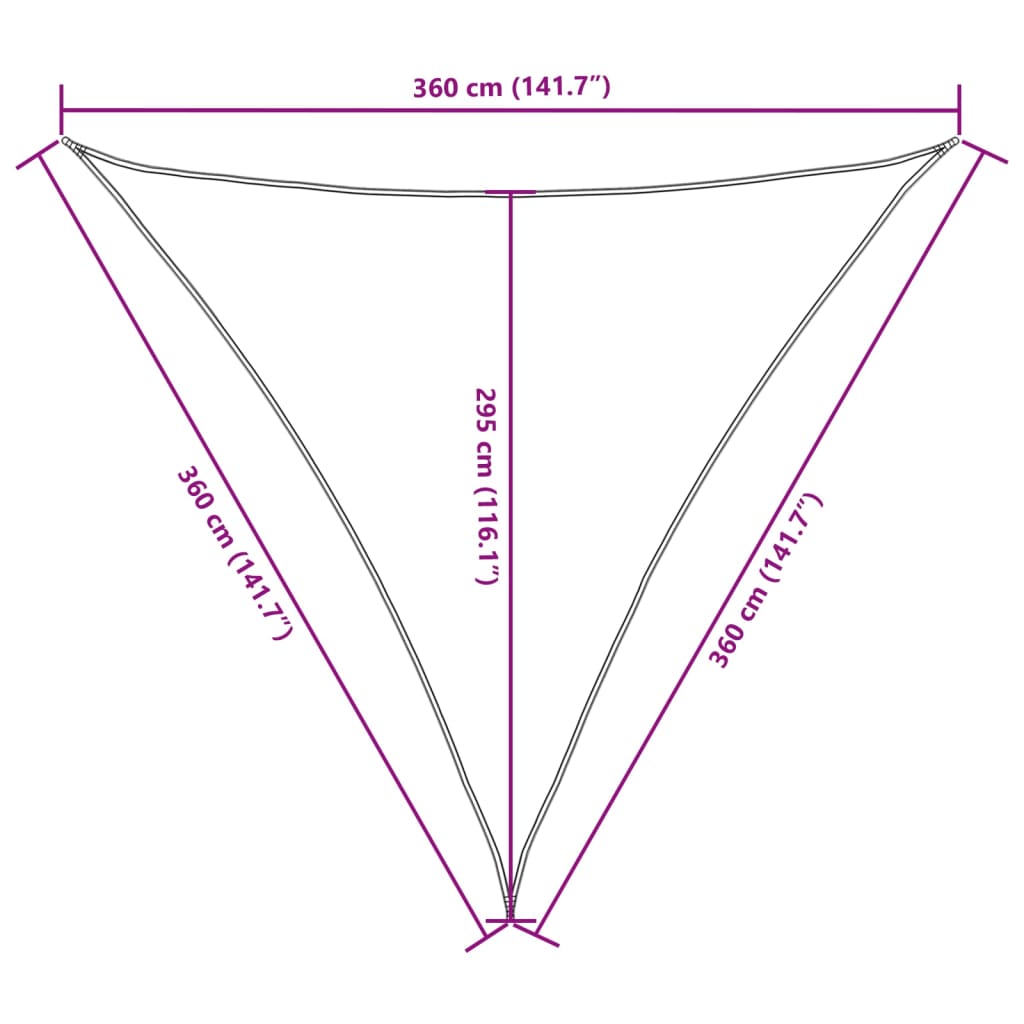 Parasole a Vela in Tessuto Oxford Triangolare 3,6×3,6×3,6 m Verde Scuro - Image 24 of 40