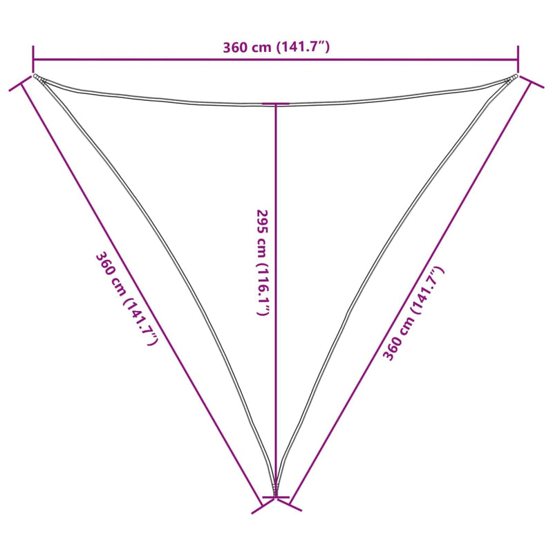 Parasole a Vela in Tessuto Oxford Triangolare 3,6×3,6×3,6 m Verde Scuro - Image 24 of 40