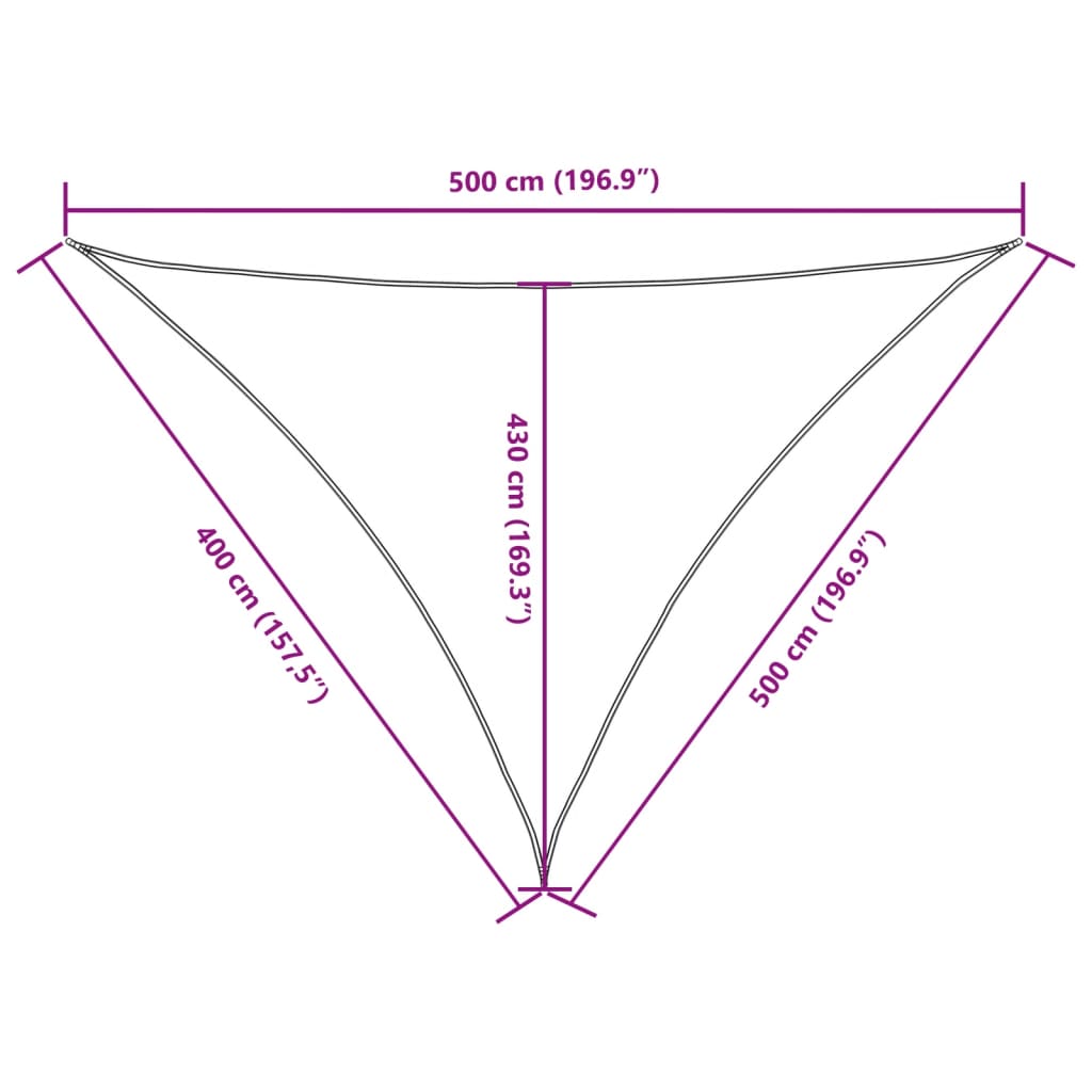 Parasole a Vela Oxford Triangolare 4×5×5 m Verde Scuro - Image 19 of 29