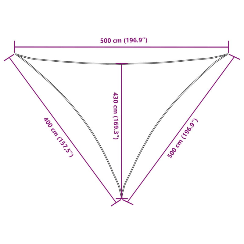 Parasole a Vela Oxford Triangolare 4×5×5 m Verde Scuro - Image 19 of 29