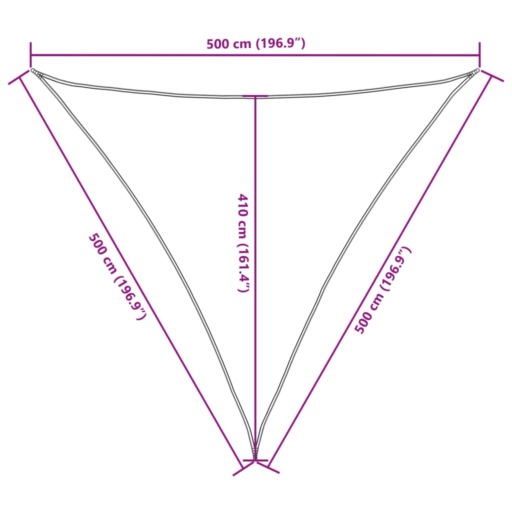 Parasole a Vela Tessuto Oxford Triangolare 5×5×5 m Verde Scuro - Image 17 of 22
