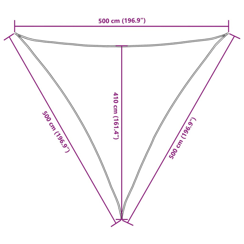 Parasole a Vela Tessuto Oxford Triangolare 5×5×5 m Verde Scuro - Image 17 of 22