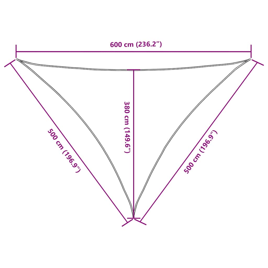 Parasole a Vela Triangolare in Tessuto Oxford 5×5×6 m Verde Scuro - Image 18 of 23