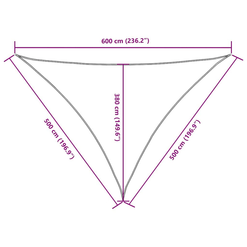 Parasole a Vela Triangolare in Tessuto Oxford 5×5×6 m Verde Scuro - Image 18 of 23