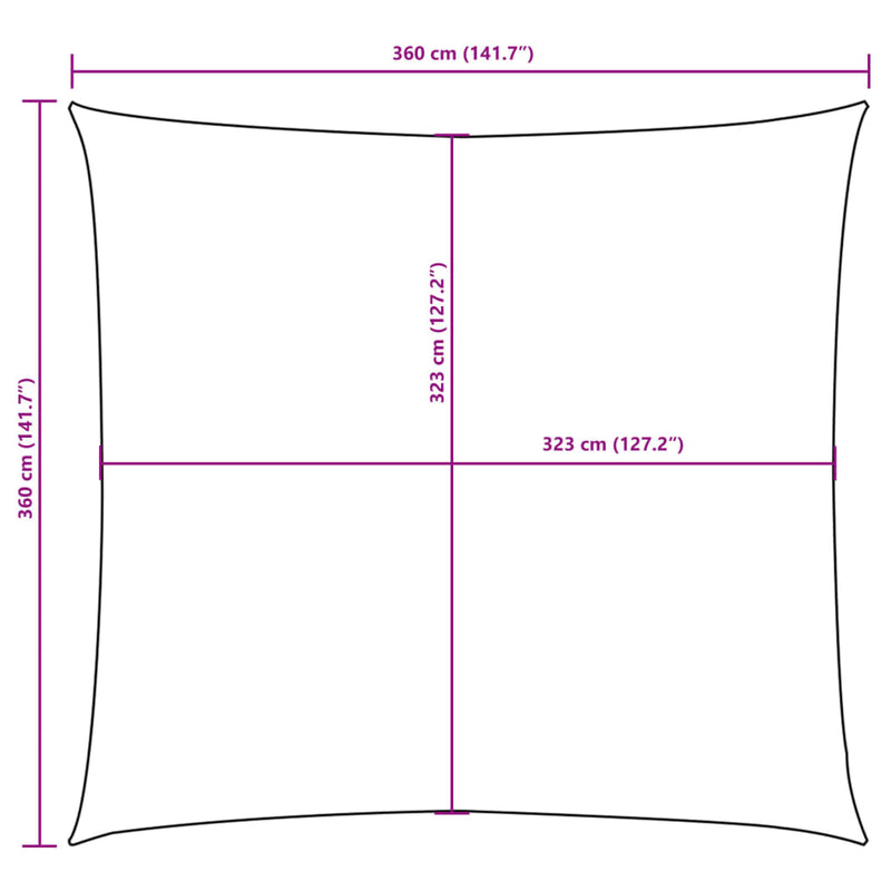 vidaXL Square Oxford Fabric Sun Shade Sail 3.6x3.6 m Blue - Image 9 of 9