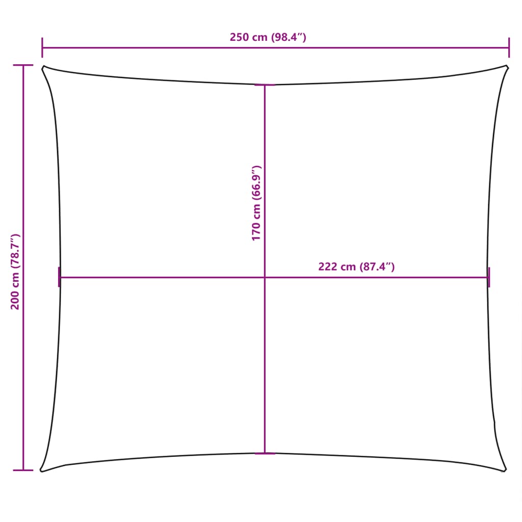 Parasole a Vela Oxford Rettangolare 2×2,5 m Blu - Image 18 of 23