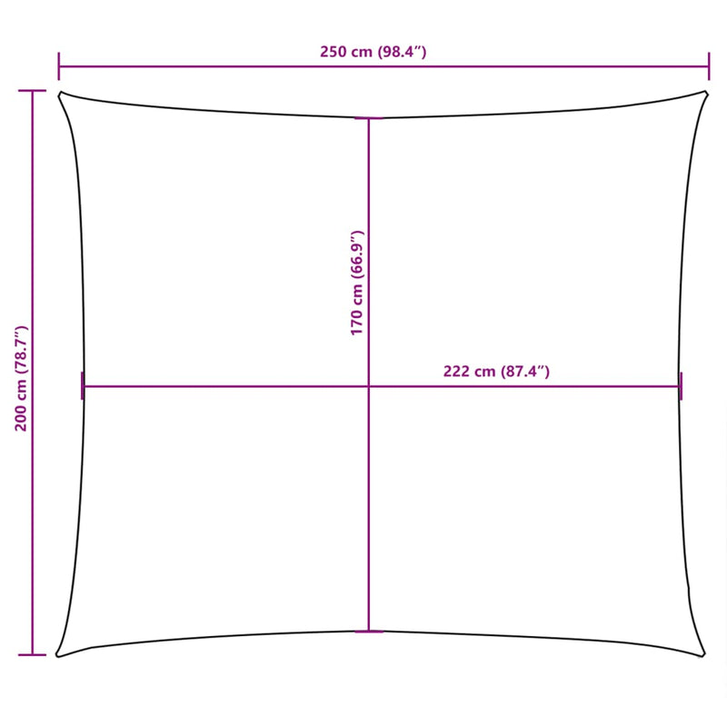 Parasole a Vela Oxford Rettangolare 2×2,5 m Blu - Image 18 of 23