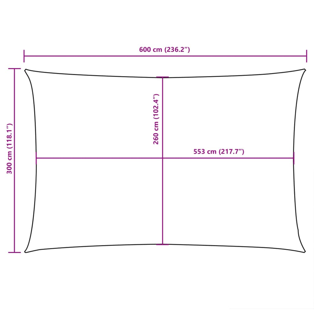 Parasole a Vela in Tessuto Oxford 3×6 m Blu - Image 23 of 37