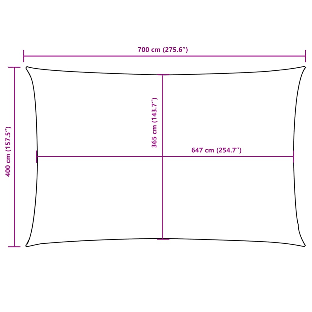 Parasole a Vela in Tessuto Oxford 4×7 m Rettangolare Blu - Image 22 of 34