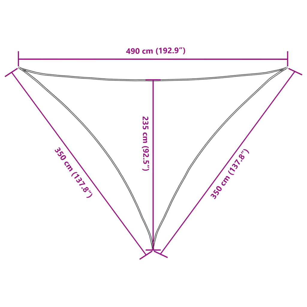 Parasole a Vela Oxford Triangolare 3,5×3,5×4,9 m Blu - Image 25 of 40