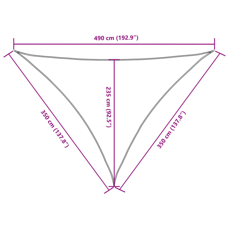Parasole a Vela Oxford Triangolare 3,5×3,5×4,9 m Blu - Image 25 of 40
