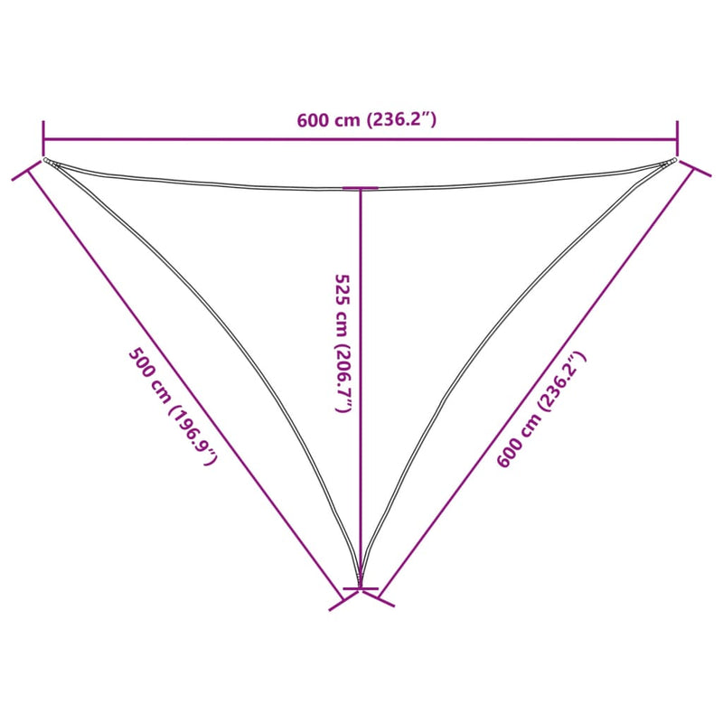Parasole a Vela Oxford Triangolare 5×6×6 m Blu - Image 25 of 40