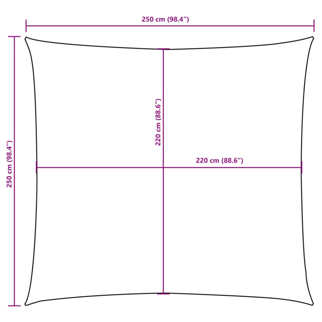 Vela Parasole in Tela Oxford Quadrata 2,5x2,5 m Gialla - immagine 17 | SolPatio - Image 17 of 18