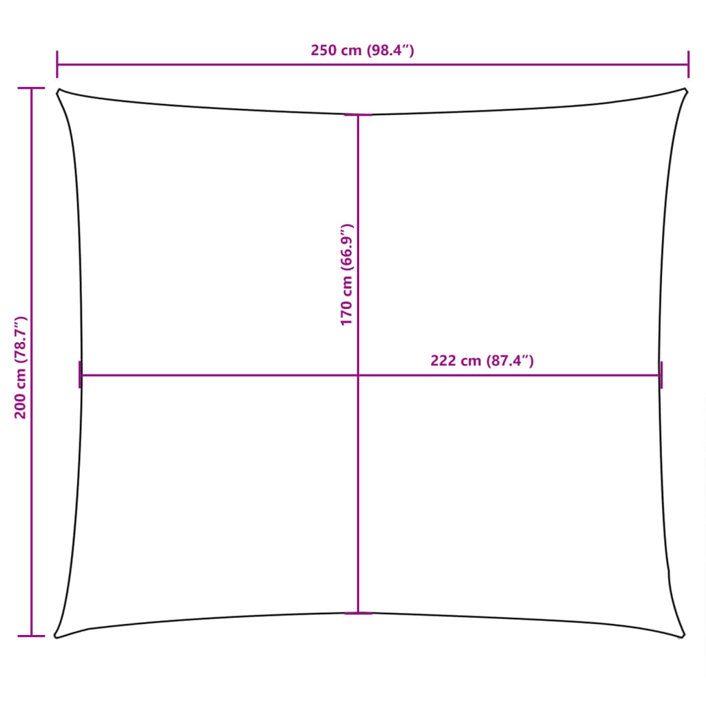 Parasole a Vela Oxford Rettangolare 2×2,5 m Giallo - Image 9 of 9