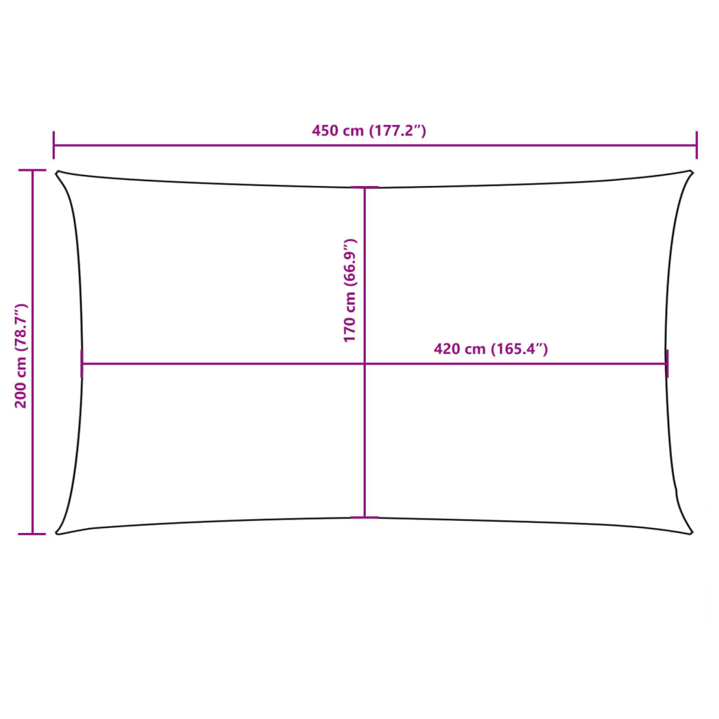 Parasole a Vela in Tessuto Oxford 2×4,5 m Giallo - Image 26 of 40